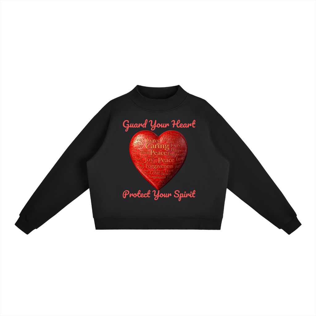 Unisex "Guard Your Heart" Essential Fleece Mock-Neck Crew Sweatshirt
