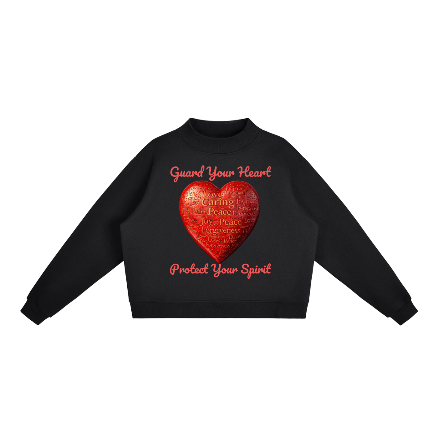 Unisex "Guard Your Heart" Essential Fleece Mock-Neck Crew Sweatshirt