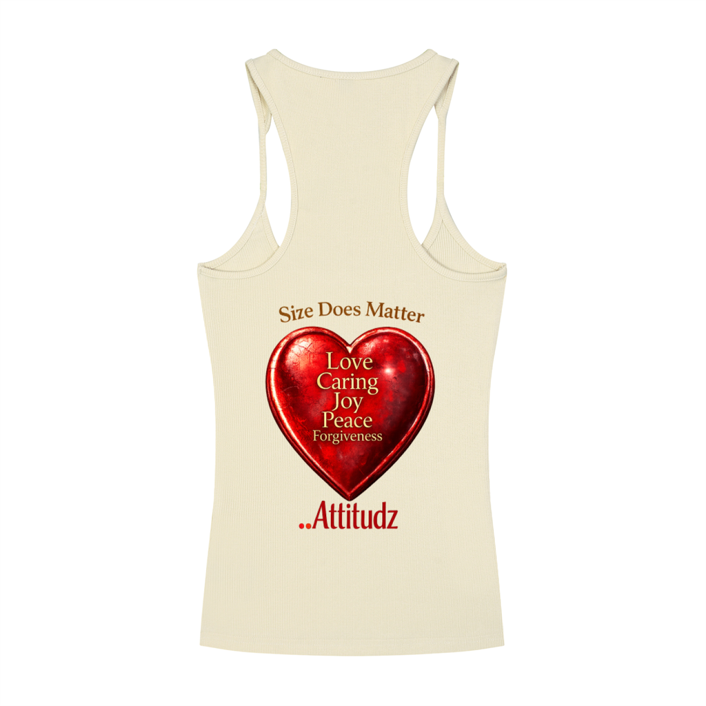 Women's" Slim Fit Ribbed Racerback Tank – Heart Graphic