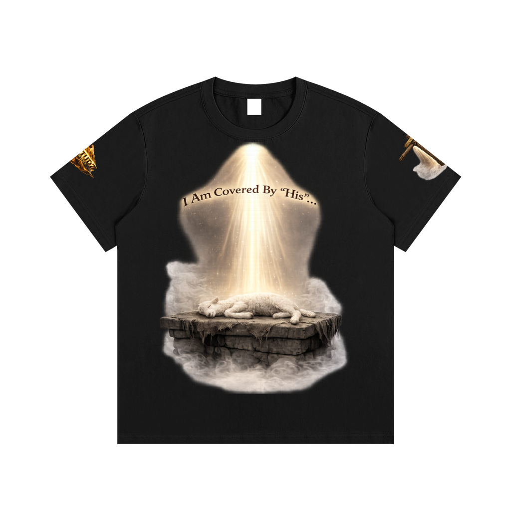 Unisex I Am Covered Tee – Angel Statue Graphic