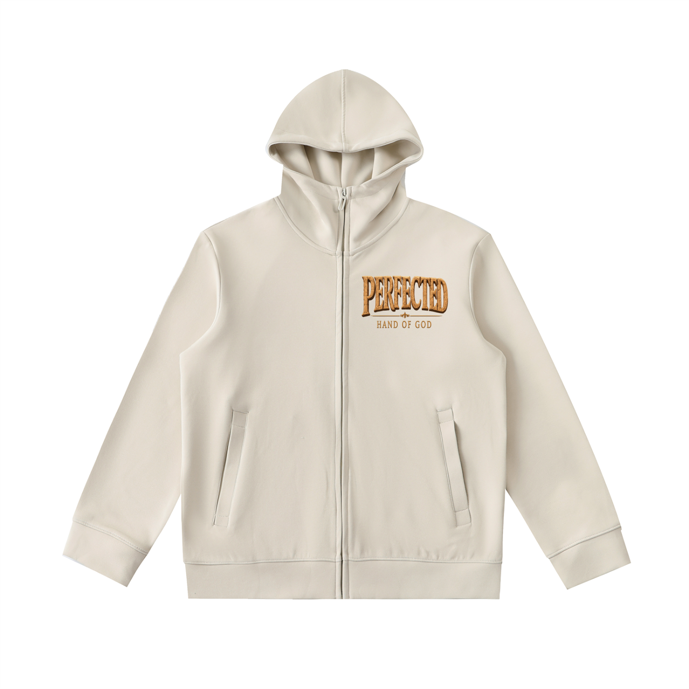 "Perfected" Essential Heavyweight High Neck  Zip-Up Hoodie