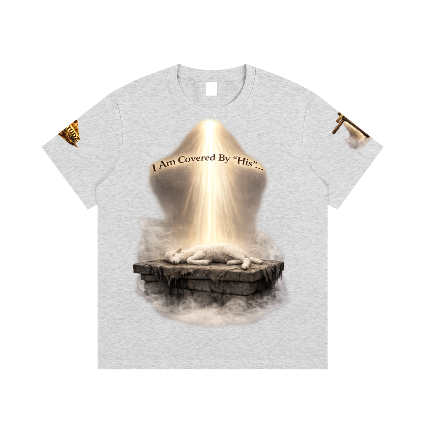 Unisex I Am Covered Tee – Angel Statue Graphic