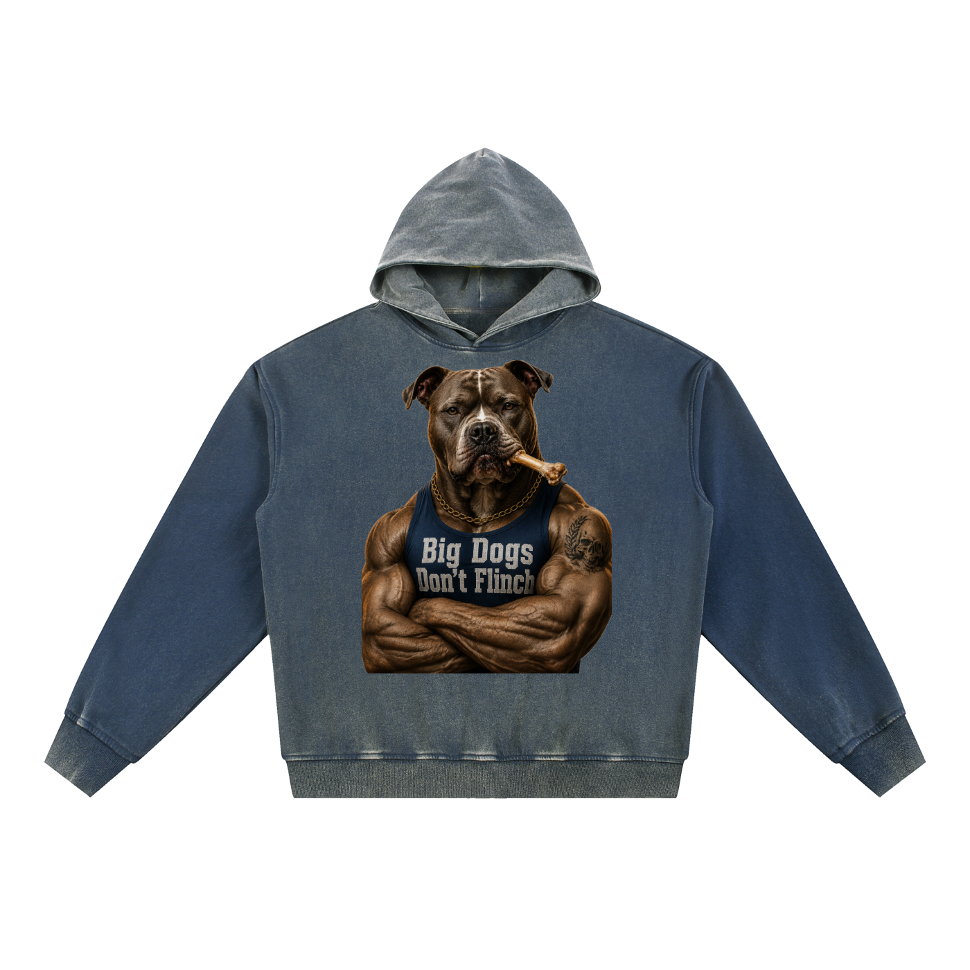 "Don't Flinch" Vintage Washed Gradient Fleece Hoodie