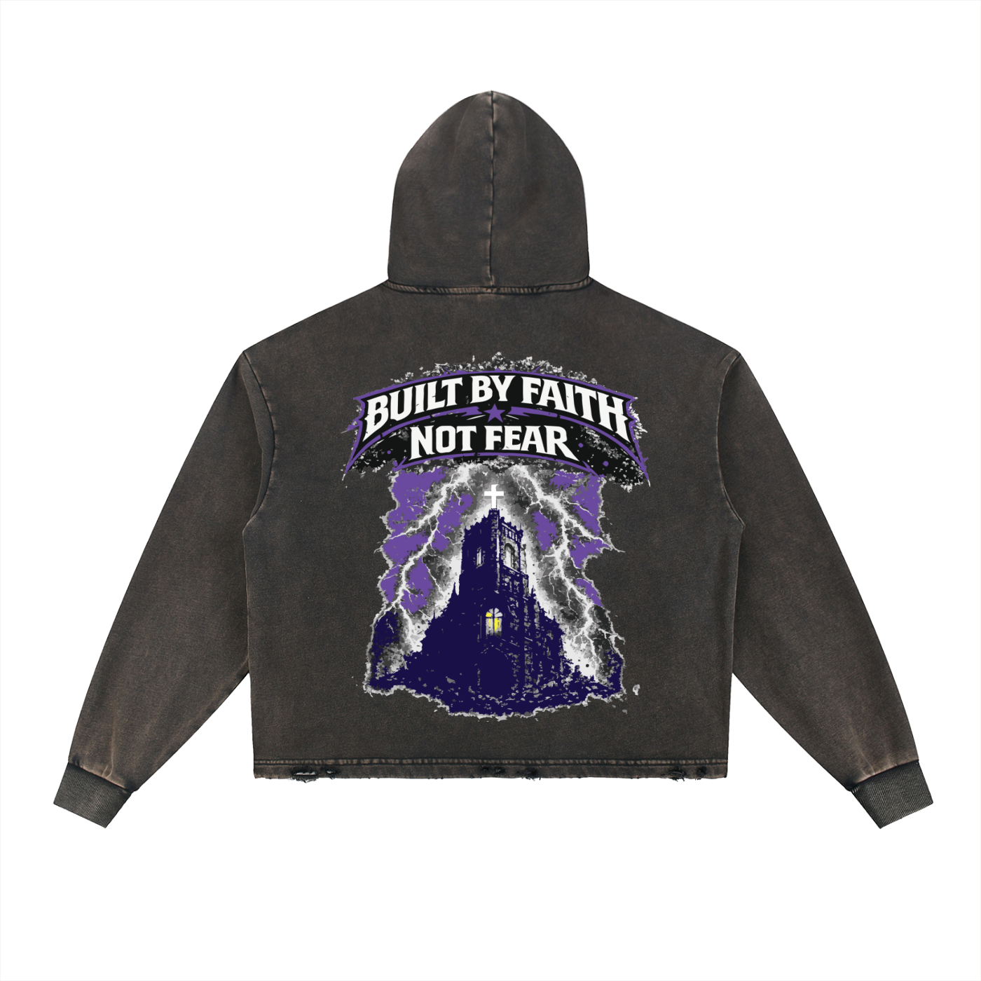 Faith or Fear – Unisex Frayed Hem Hoodie