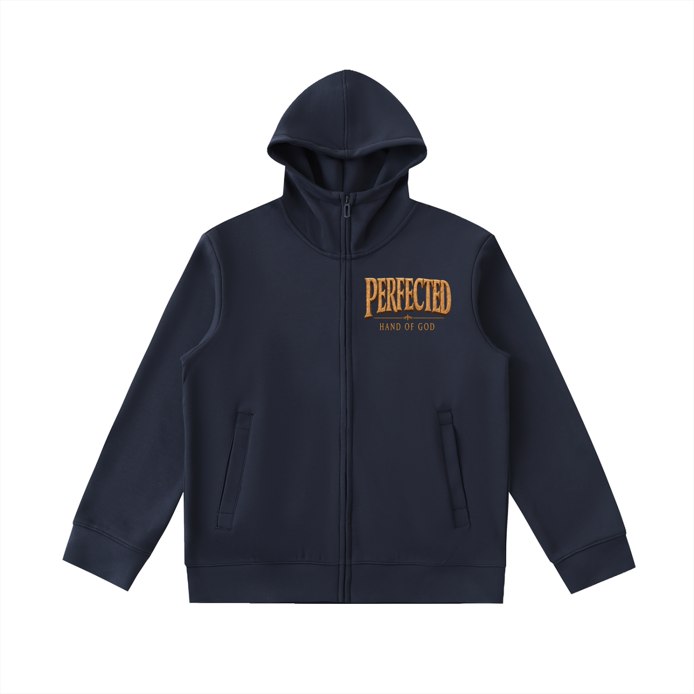 "Perfected" Essential Heavyweight High Neck  Zip-Up Hoodie