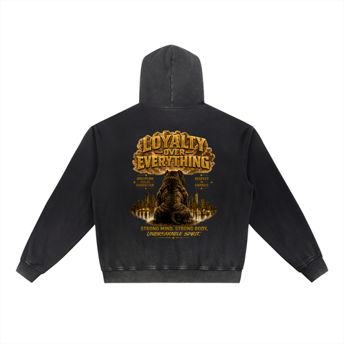 "Don't Flinch" Vintage Washed Gradient Fleece Hoodie