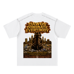 "We Play Ruff" Oversized Contrast-Stitched Cotton Tee