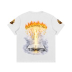 Women’s Cotton Tee – Angel Wings Flame Graphic