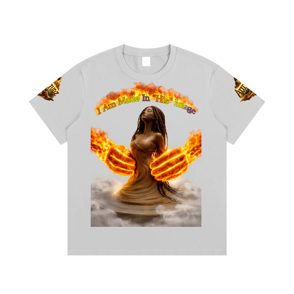 Women’s Cotton Tee – Angel Wings Flame Graphic