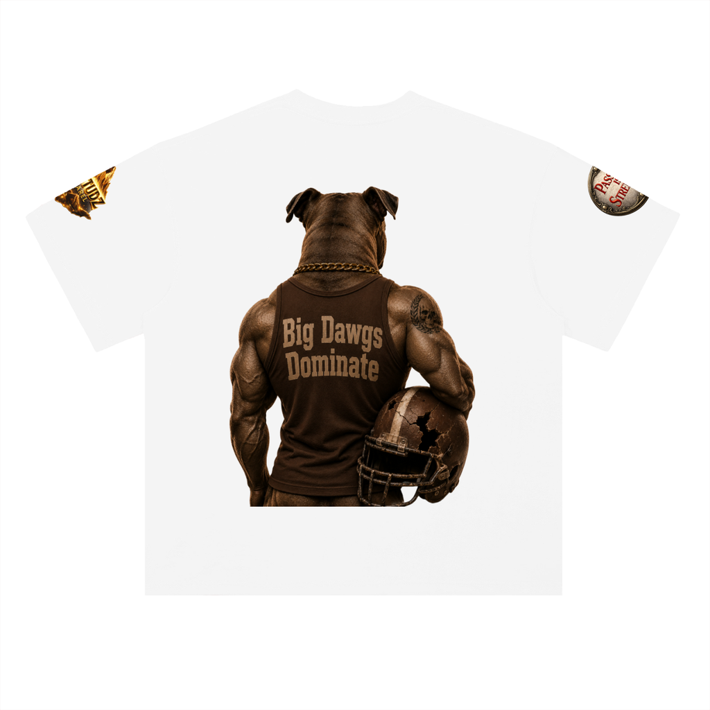 "Big Dawgs" Heavyweight Drop Shoulder Cotton T-Shirt
