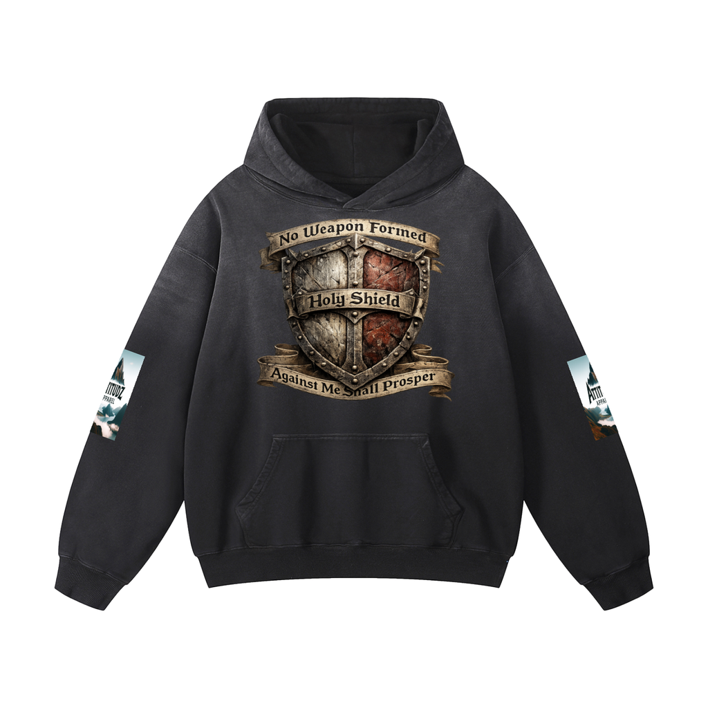 Unisex "No Weapon" Heavyweight Sunfade Oversized Hoodie