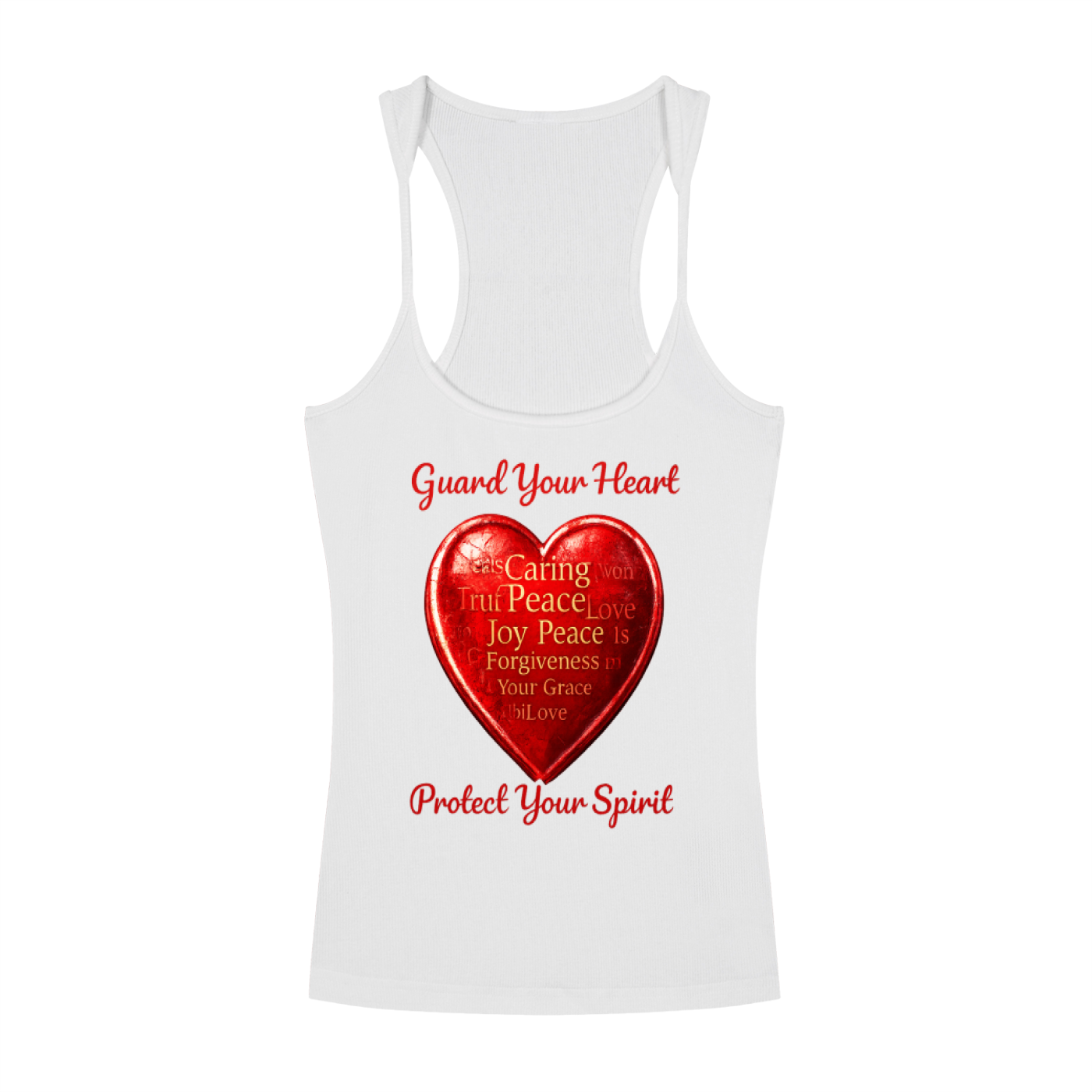 Women's" Slim Fit Ribbed Racerback Tank – Heart Graphic