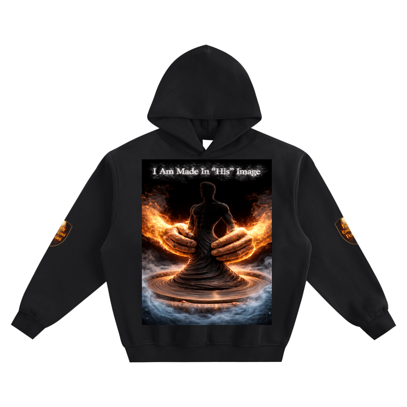 Men's "Forged In Fire" Fleeced Boxy Hoodie