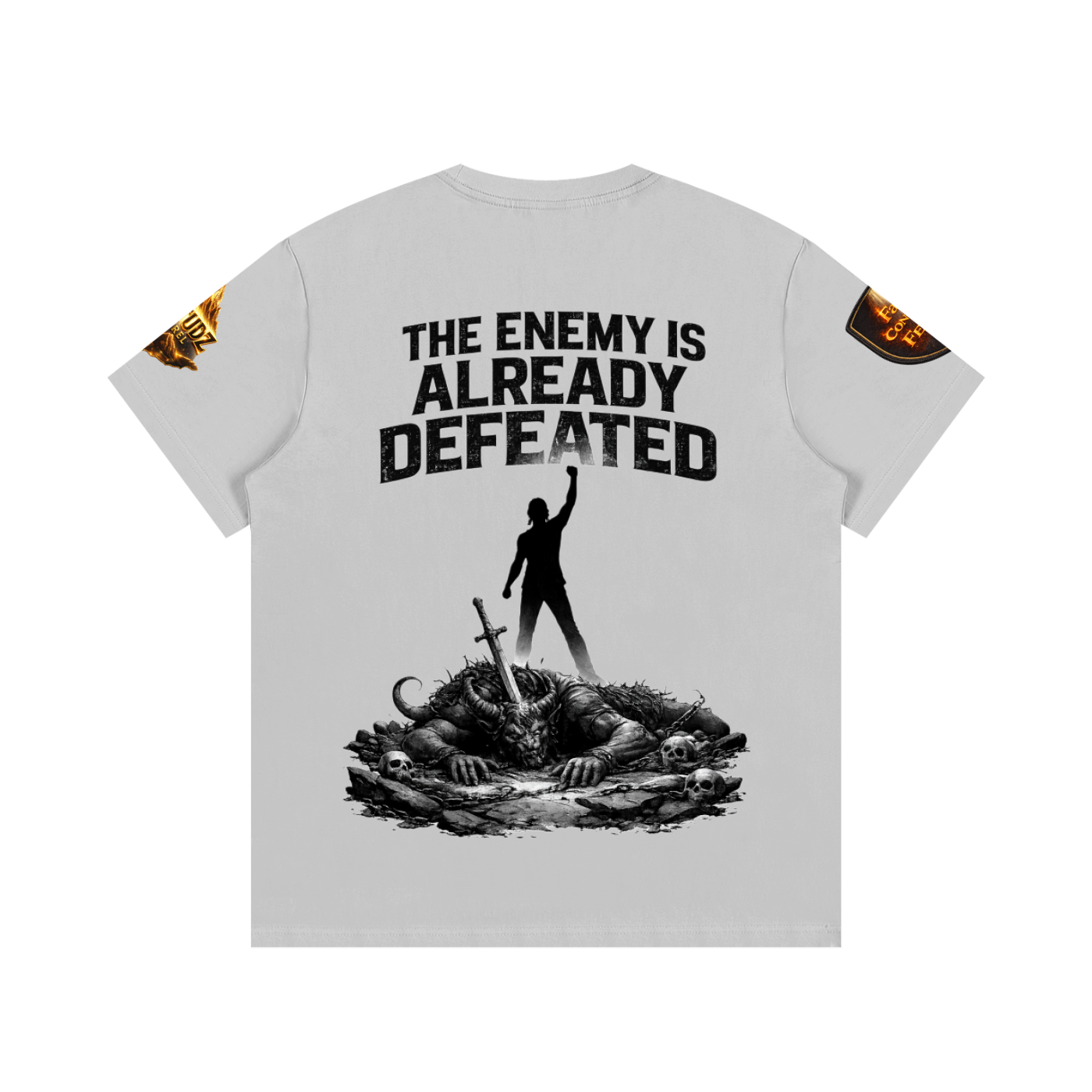 Unisex No Weapon Tee – Shield Graphic