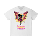 Girl's Princess Power T-Shirt – Cream Silhouette Design