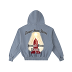"My Crown" Frayed Enzyme Washed Fleece Hoodie