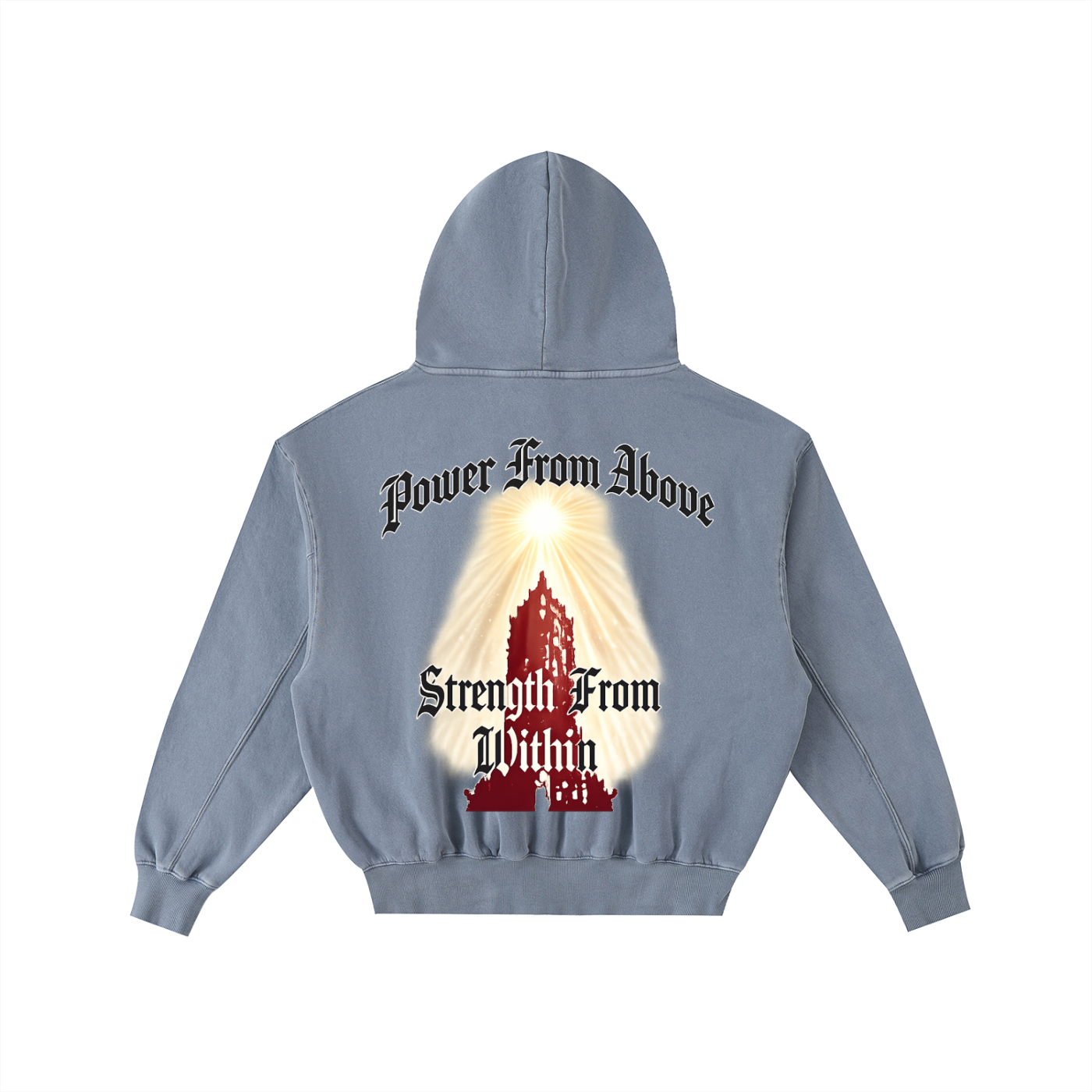 "My Crown" Frayed Enzyme Washed Fleece Hoodie