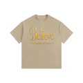 "Believe and Receive" Vintage Washed Oversized Cotton T-Shirt