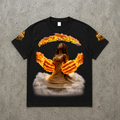 Women’s Cotton Tee – Angel Wings Flame Graphic