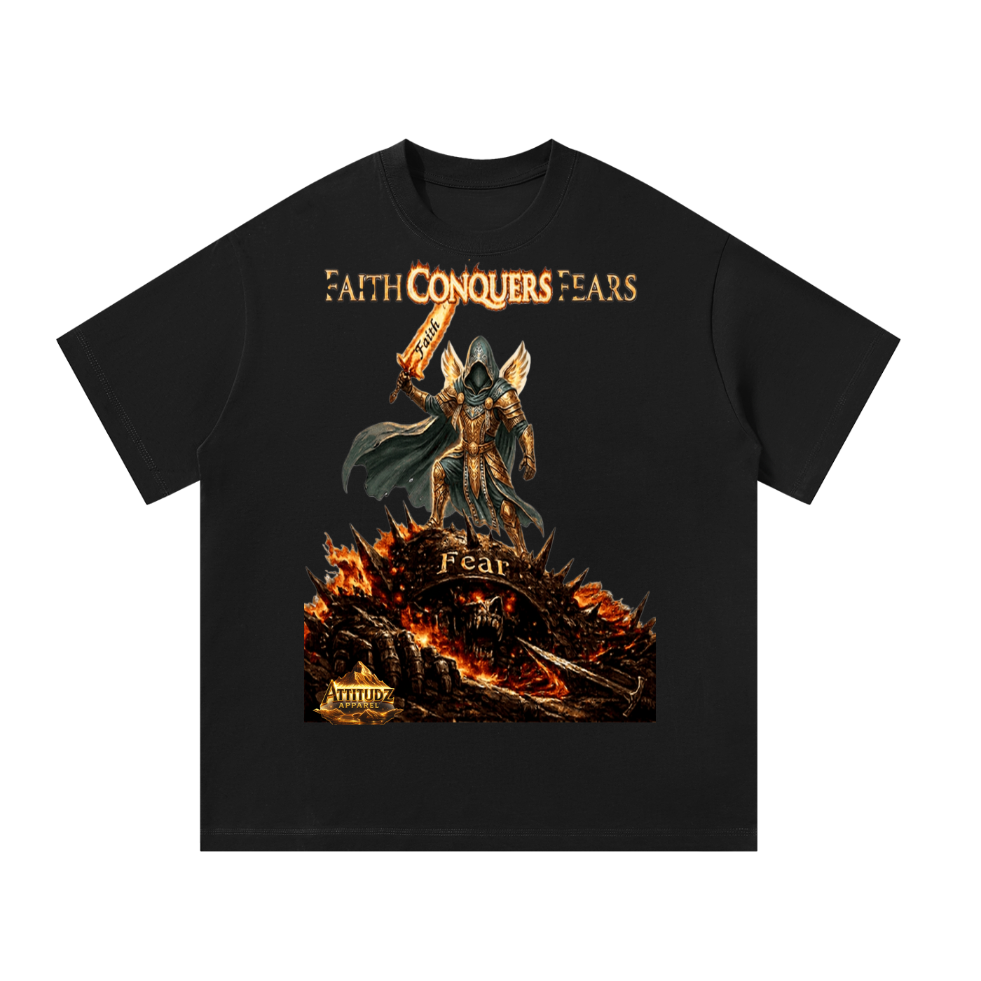 Faith Conquers – Unisex Oversized Tee