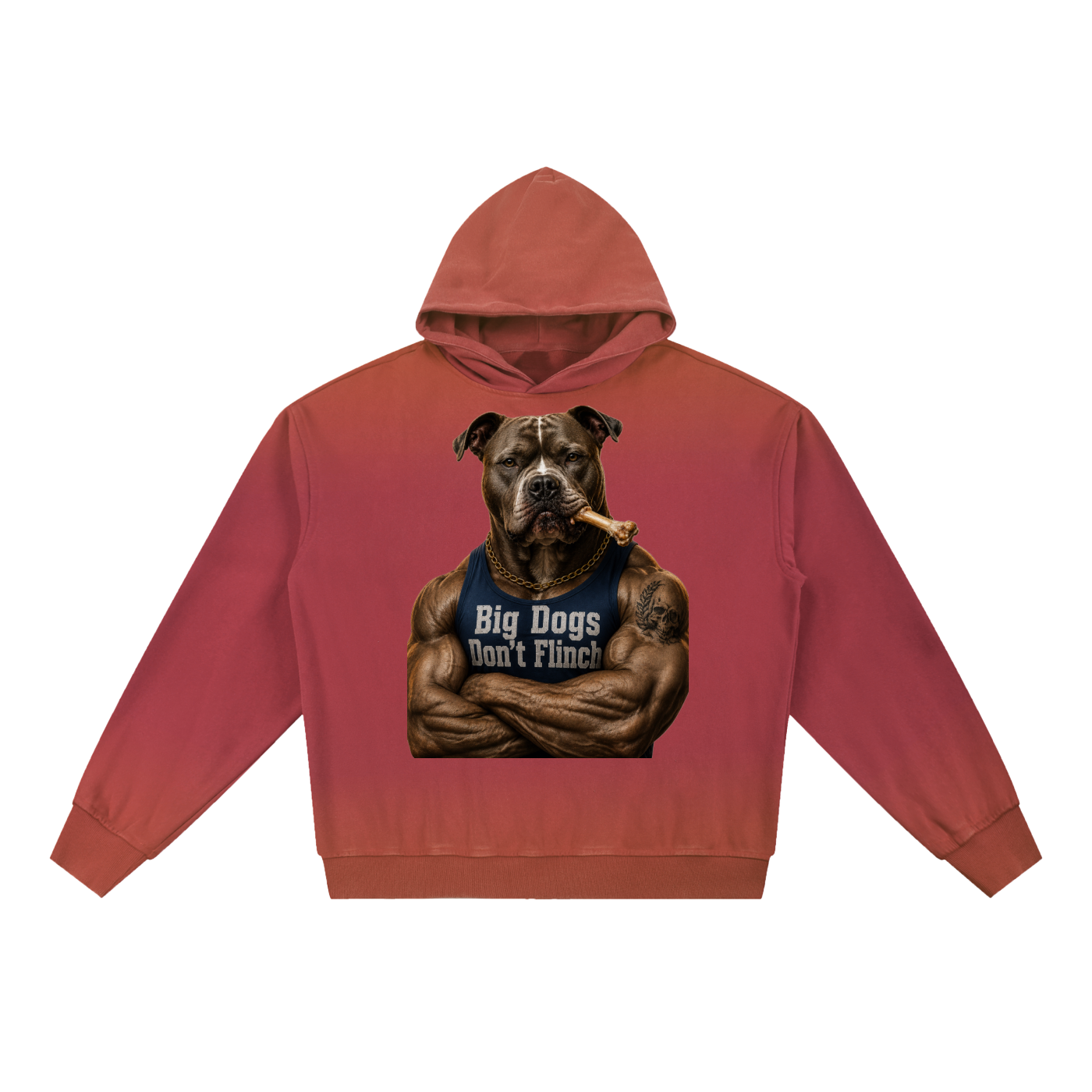 "Don't Flinch" Vintage Washed Gradient Fleece Hoodie