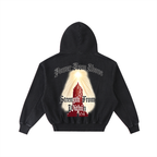 "My Crown" Frayed Enzyme Washed Fleece Hoodie
