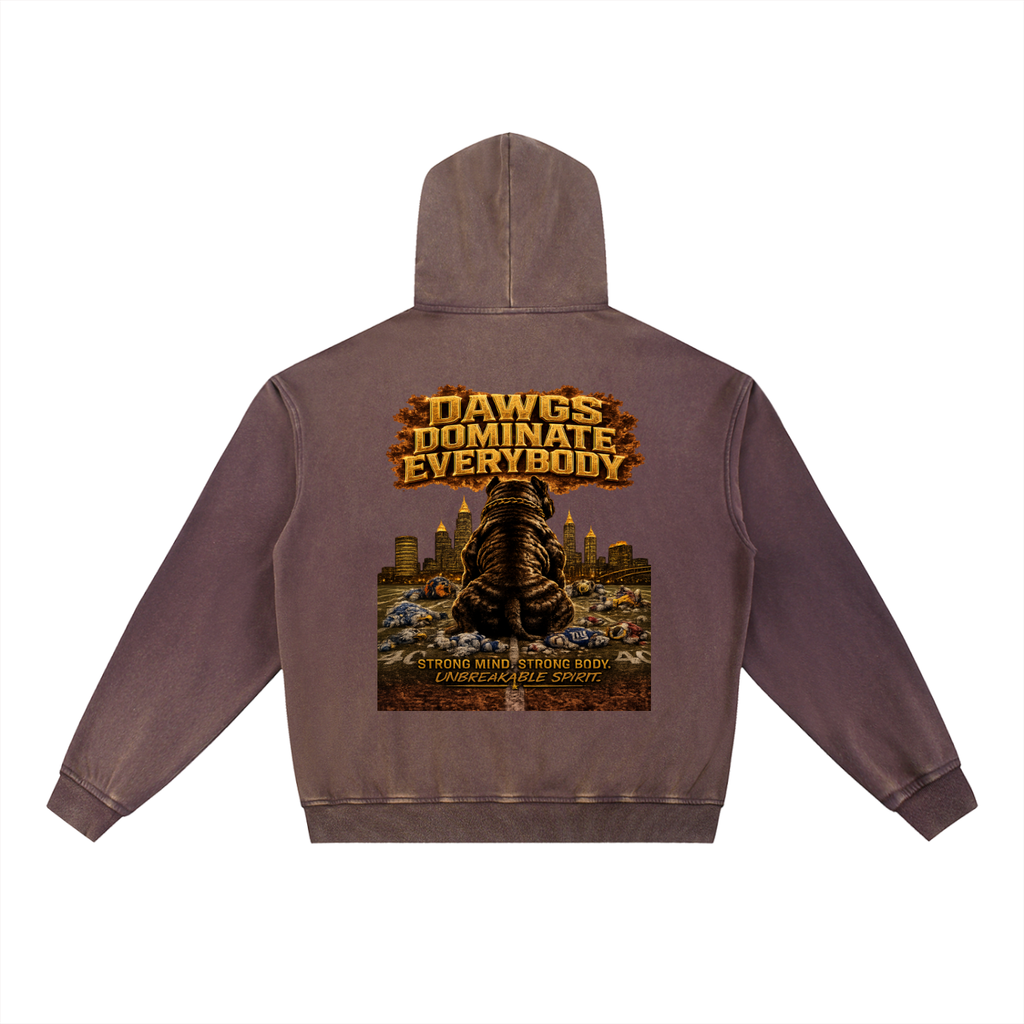 "We Play Ruff" Vintage Washed Gradient Fleece Hoodie