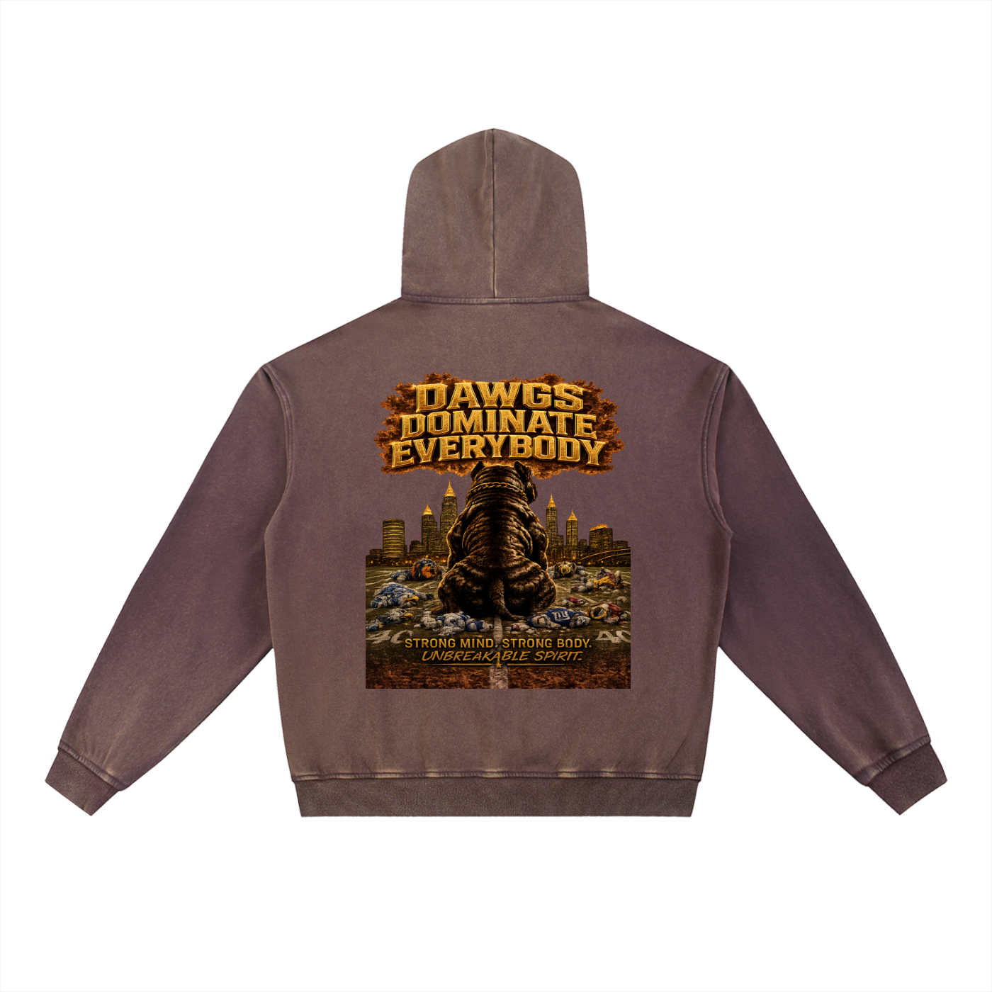 "We Play Ruff" Vintage Washed Gradient Fleece Hoodie