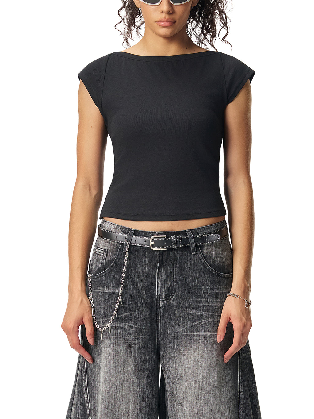 Women’s “My Tongue” Baby Tee – Wide Neck Graphic