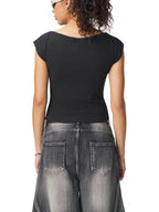 Women’s “My Tongue” Baby Tee – Wide Neck Graphic