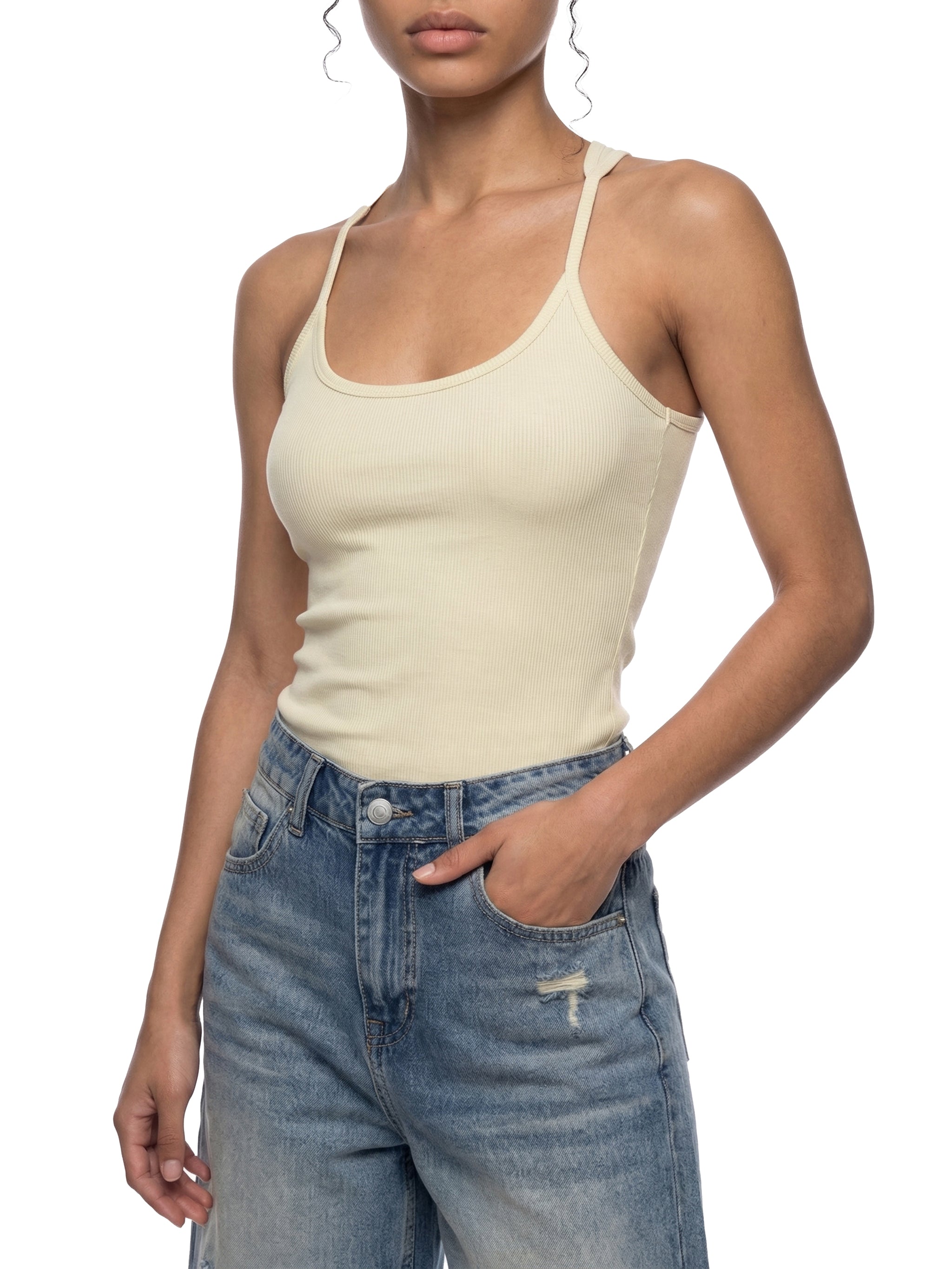 Women's" Slim Fit Ribbed Racerback Tank – Heart Graphic