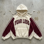 Fearless – Textured Contrast Knit Hoodie