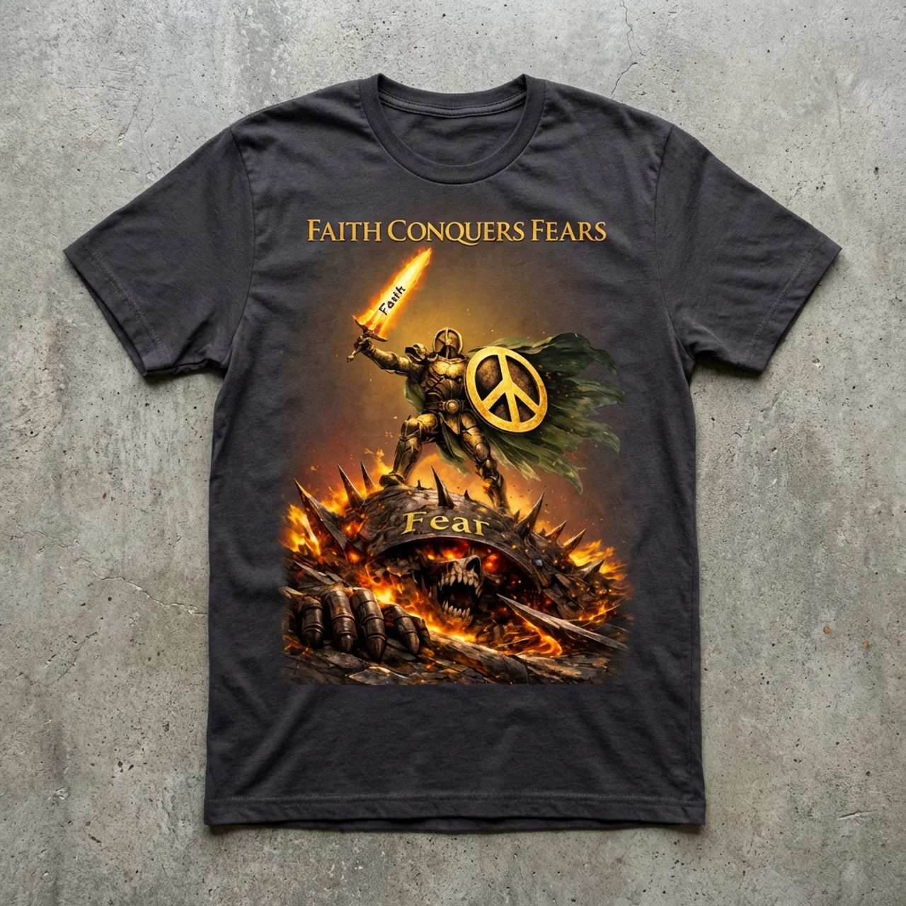 Faith Conquers – Unisex Oversized Tee