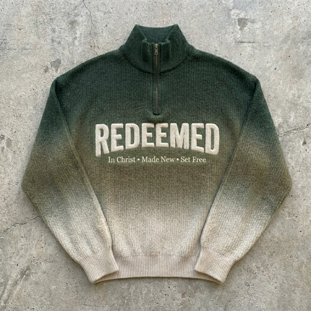 Renewed Path - Forest Fade Quarter Zip Sweater