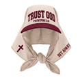 Trust God Set Apart Headscarf Hat — Cream/Burgundy