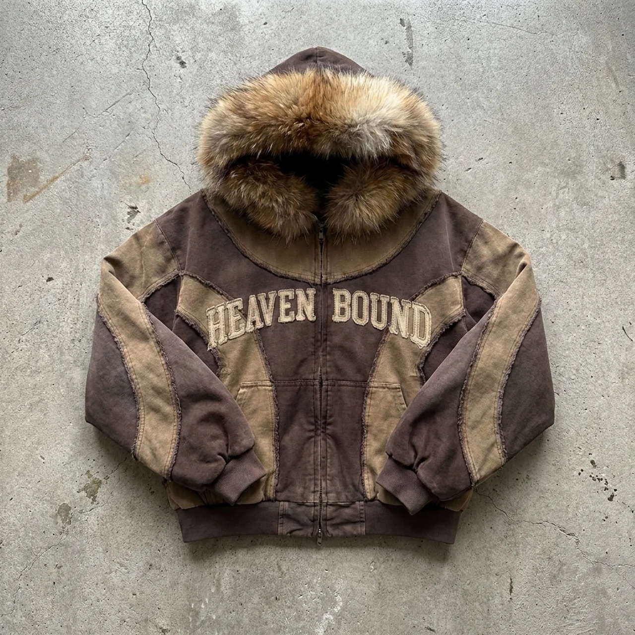 Heaven Bound – Fur-Trimmed Patchwork Jacket