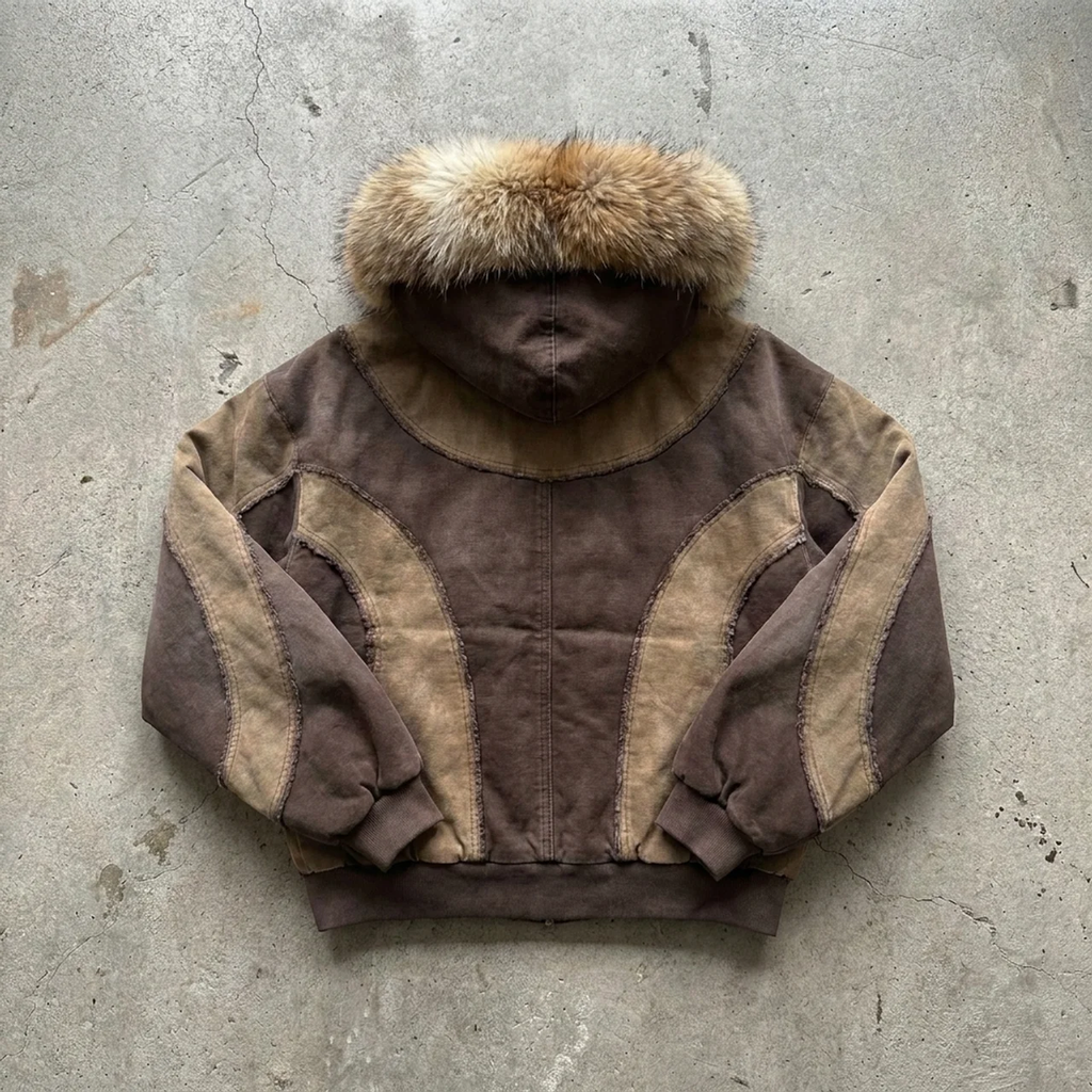 Heaven Bound – Fur-Trimmed Patchwork Jacket