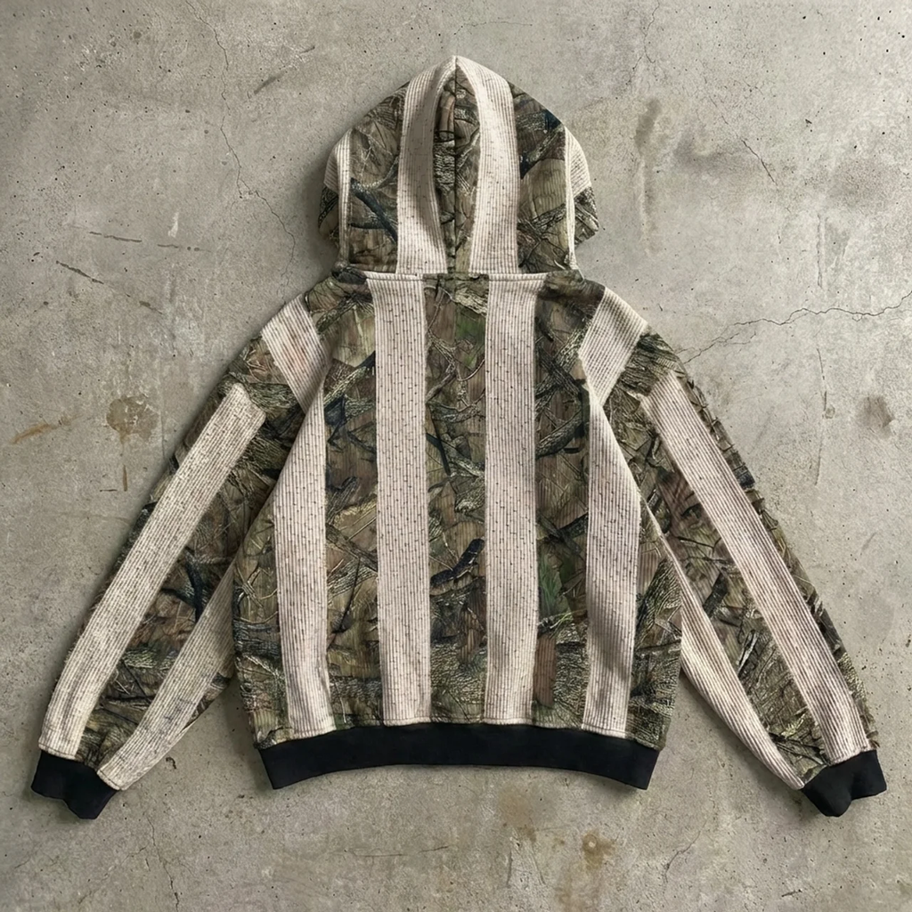 Faith Terrain – Striped Camo Embroidered Hoodie